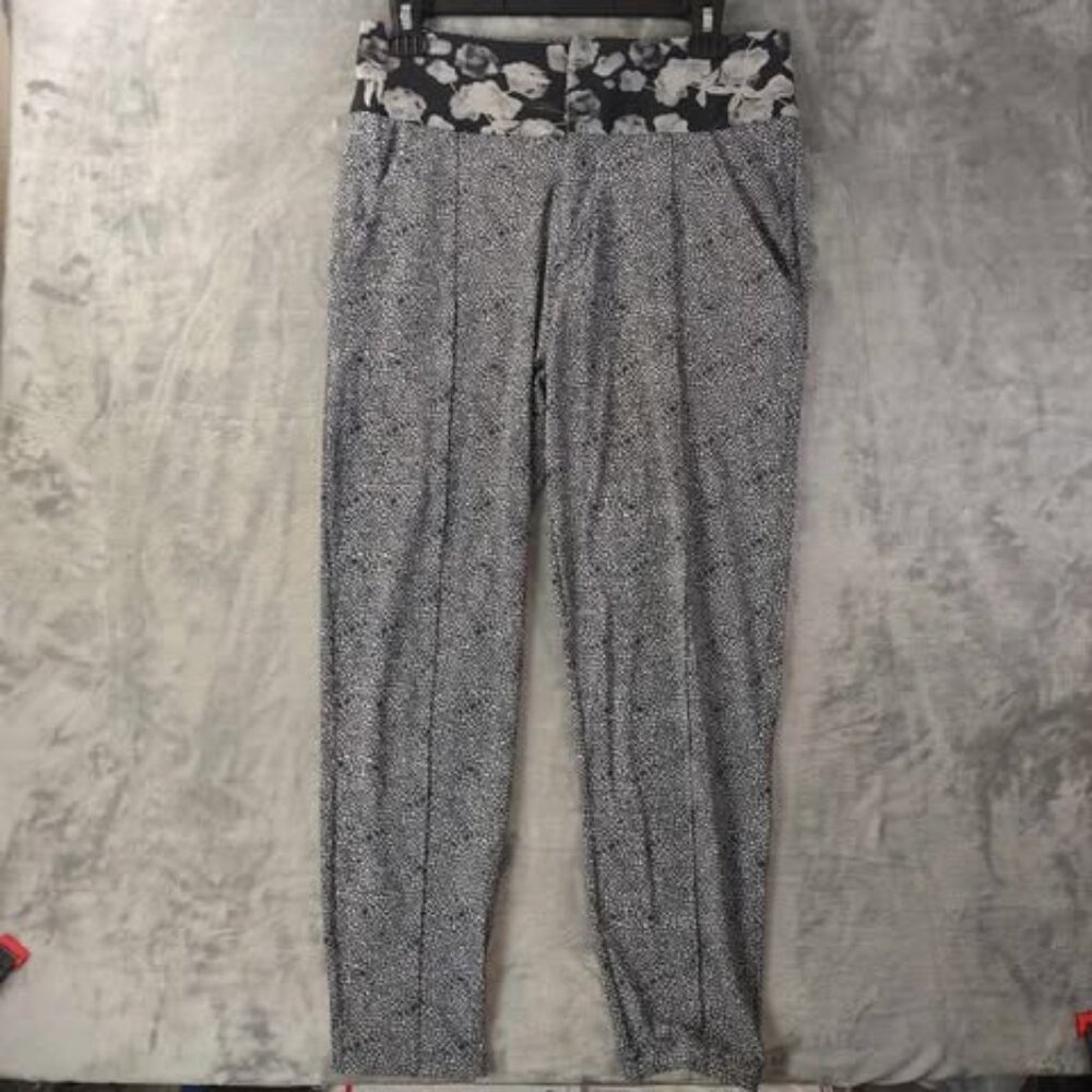 Lululemon‎ Womens 4 Navy White Floral Stretchy Straight Dress Pants Casual